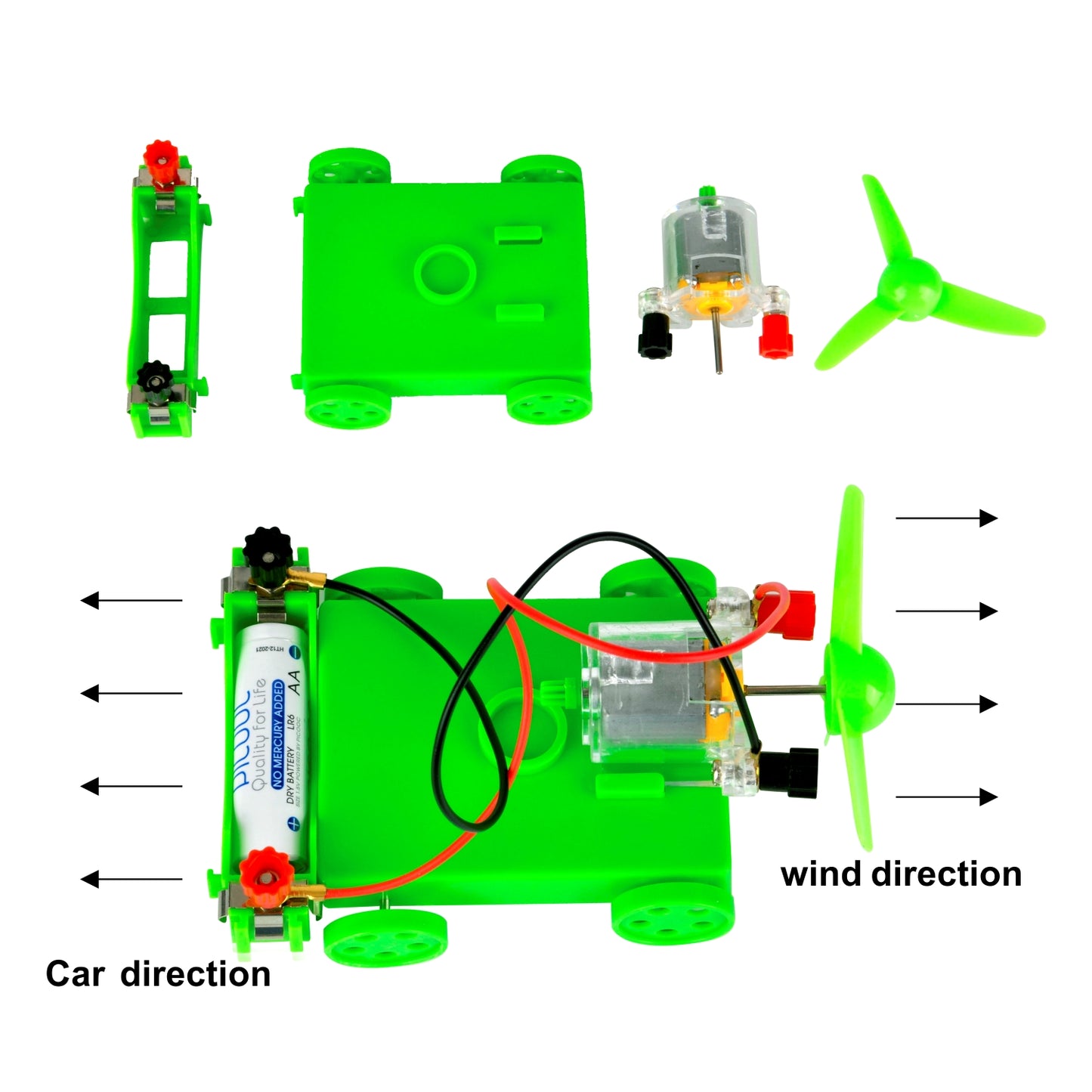 Basic Electronics Discovery Circuit & Wind Car STEM Kit for Students