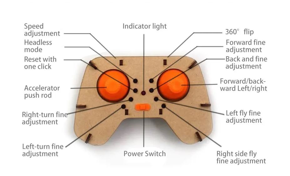 DIY Mini Wooden Drone RC Quadcopter Building STEM Kits for Kids or Beginner, School Educational Science Kits Remote Control