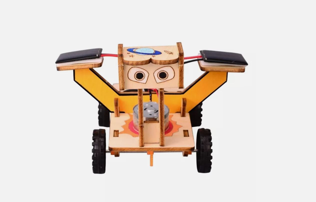 DIY Solar Power Lunar Car Stem Kit - 3d Puzzle Wooden Models Building Toy for Science Experiments