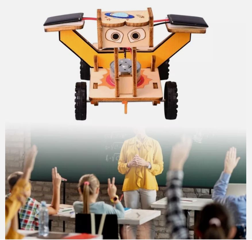 DIY Solar Power Lunar Car Stem Kit - 3d Puzzle Wooden Models Building Toy for Science Experiments