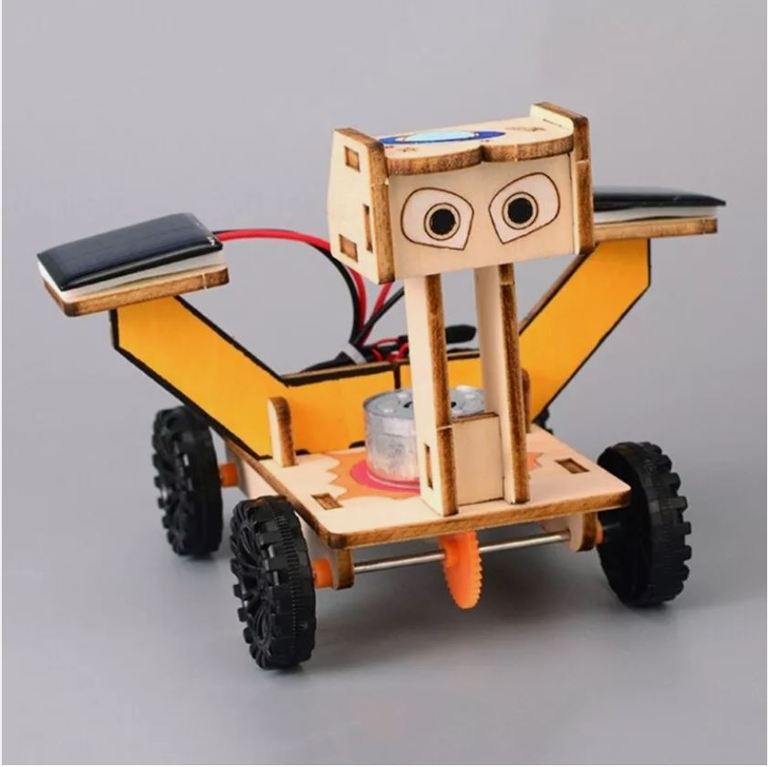DIY Solar Power Lunar Car Stem Kit - 3d Puzzle Wooden Models Building Toy for Science Experiments