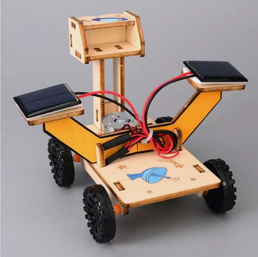 DIY Solar Power Lunar Car Stem Kit - 3d Puzzle Wooden Models Building Toy for Science Experiments