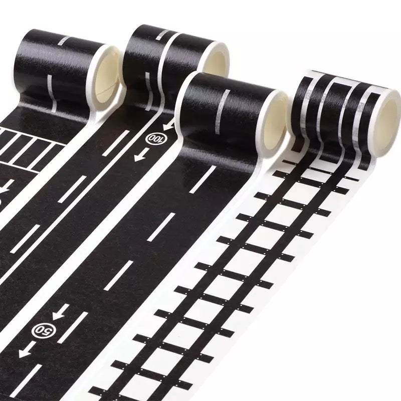DIY Road & Train Track Adhesive Tape Set