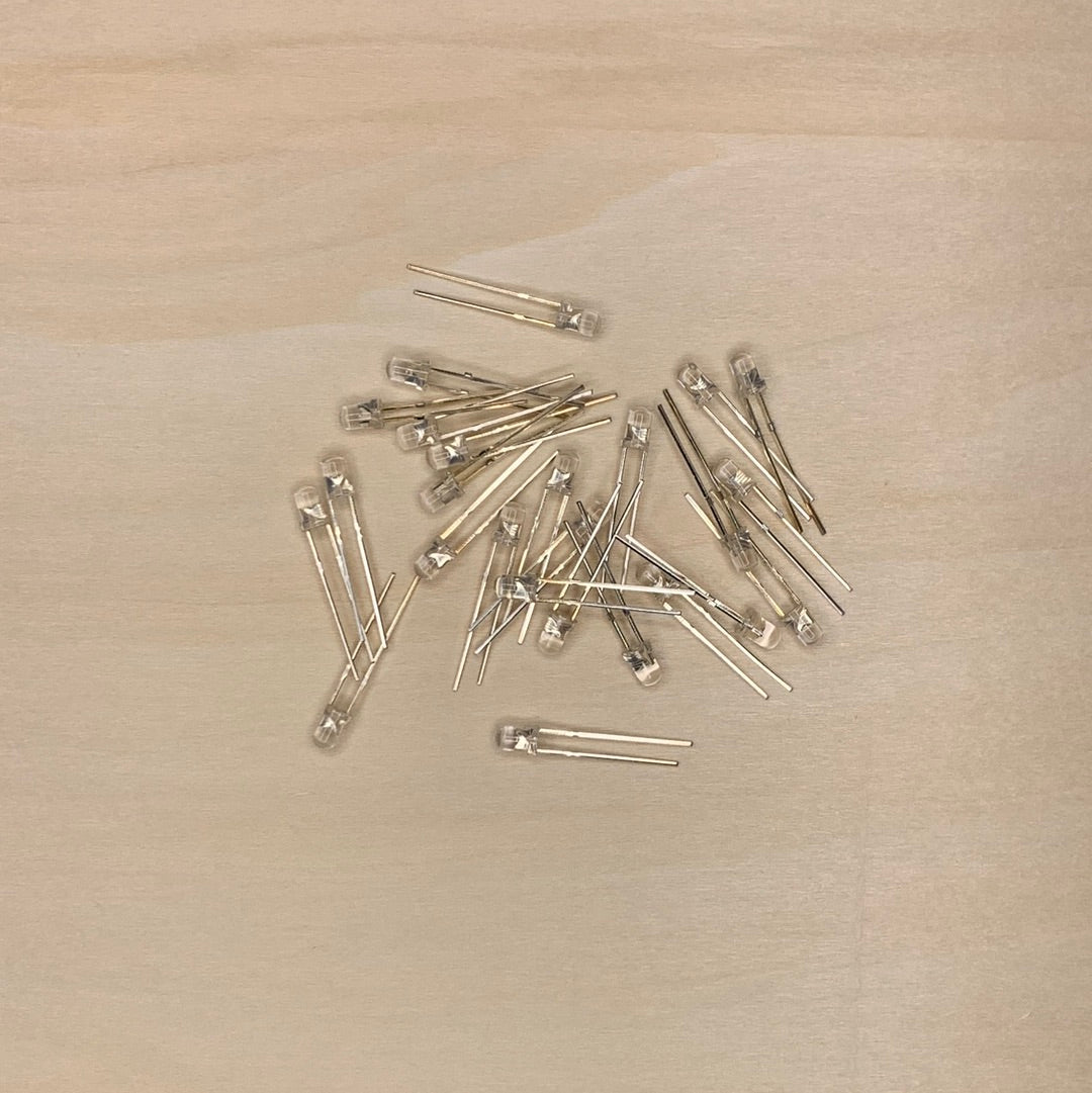 Water Clear 3mm LED Lights 25 PCS