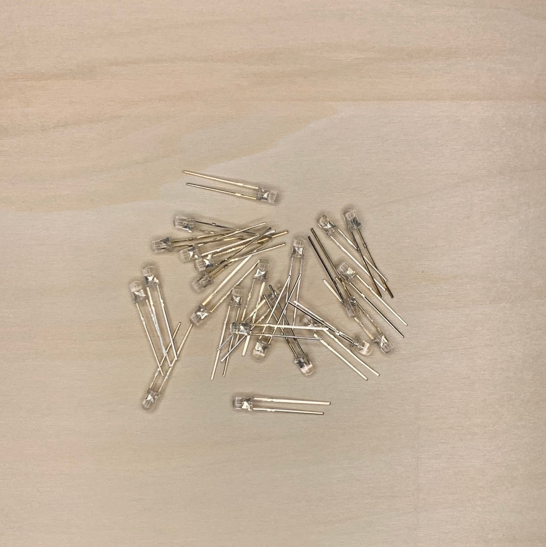 Water Clear 3mm LED Lights 25 PCS