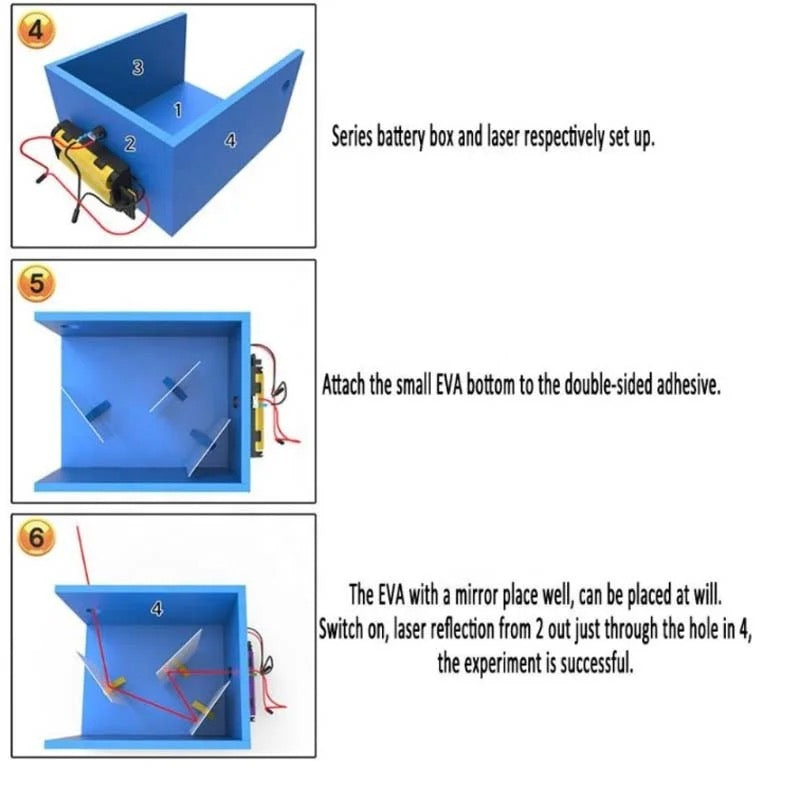 Laser Reflection STEM Law of light  DIY Kit Kids Science Experiment