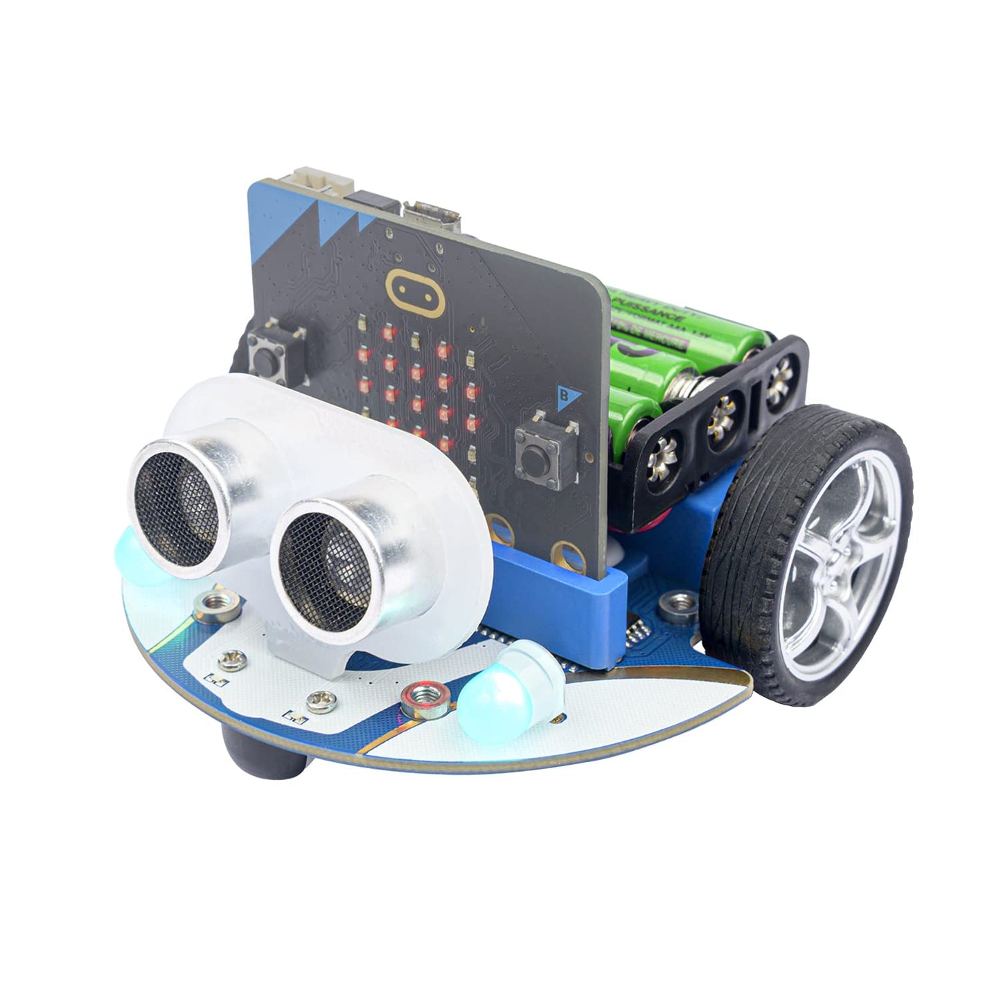 ELECFREAKS microbit Mini Cutebot Kit Compatible with BBC Micro:bit V2 and V1, DIY Programmable Robot Car Kit, STEM Educational Project, Graphical Makecode Coding Car with Tutorial (Without Micro:bit)