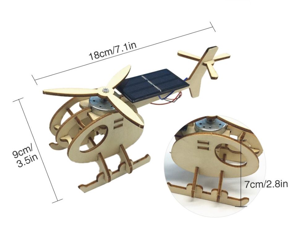 Helicóptero de bricolaje con energía solar